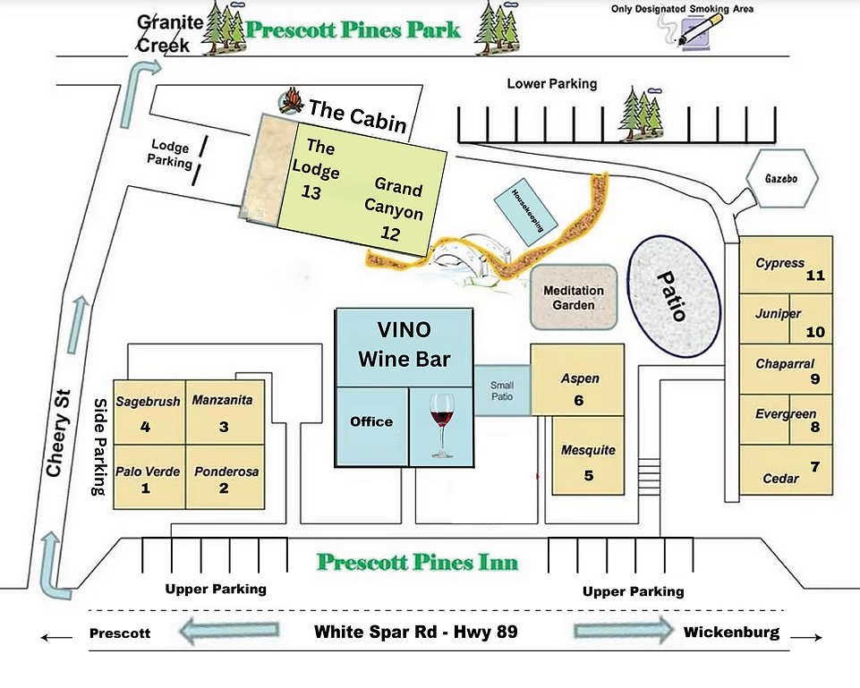 Map Prescott Pines Inn Prescott AZ Prescott AZ Vacation Rental